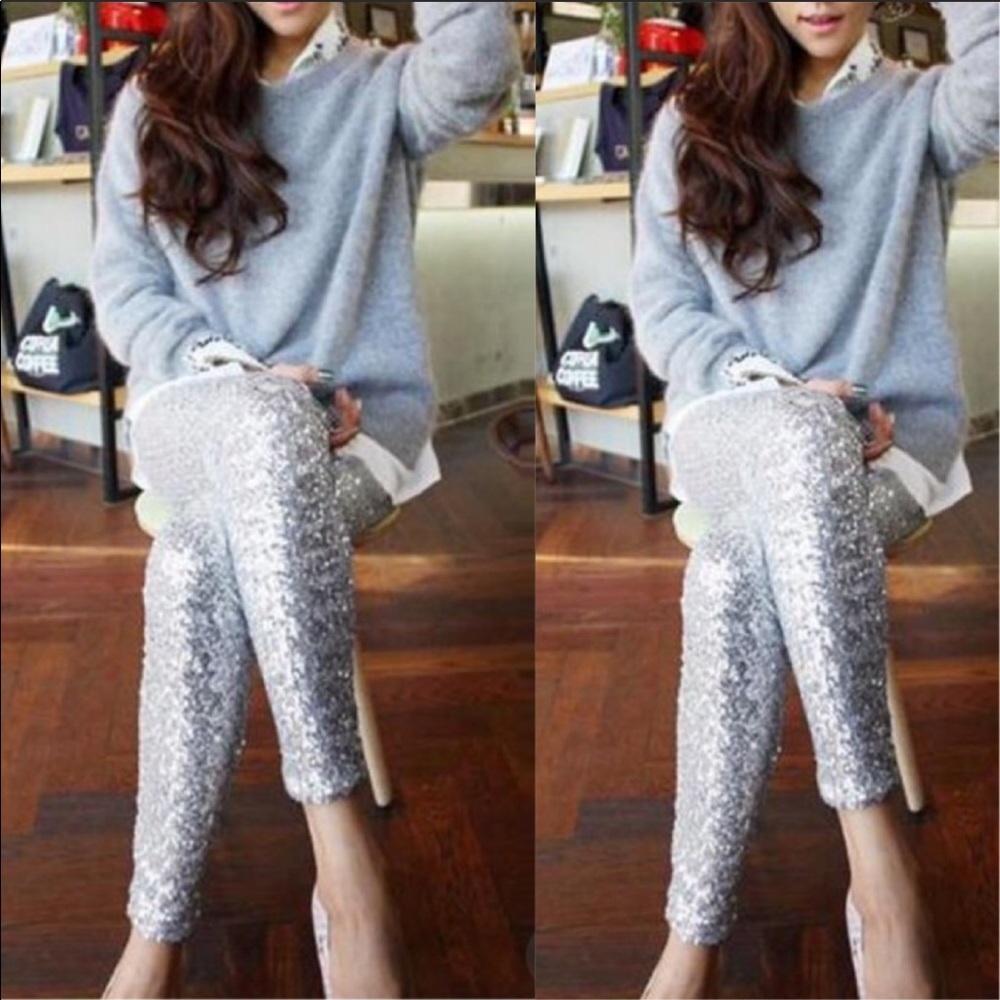 Sequin Skinny Pants - Picture 3 of 7